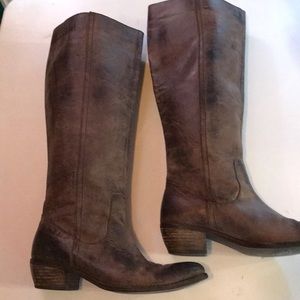 Leather Upper Brown Boots by Pro Gress